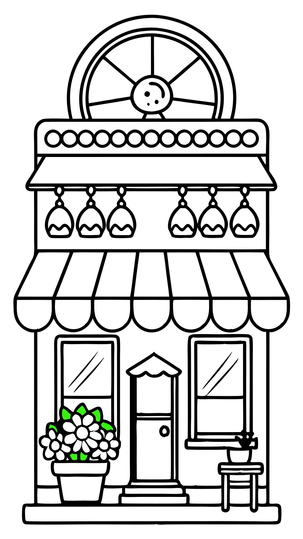 coloring pages of stores